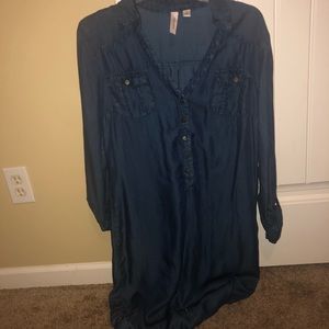 Button up dark blue dress